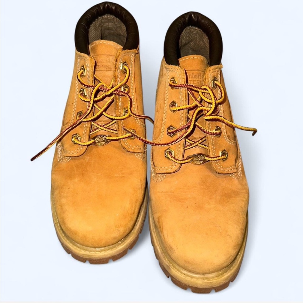 Timberland Tan Leather Work Boots with Padded Collar